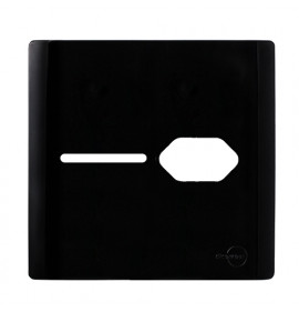 Placa p/ 1 Tomada + Interruptor 4x4 - Novara Preto Brilhante 